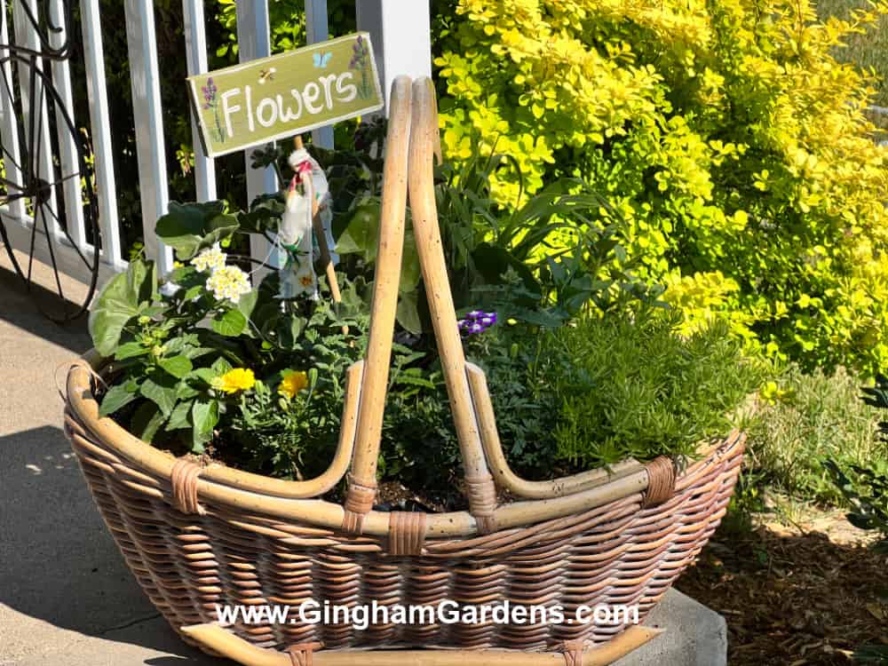 Large Wicker Basket Flower Planter