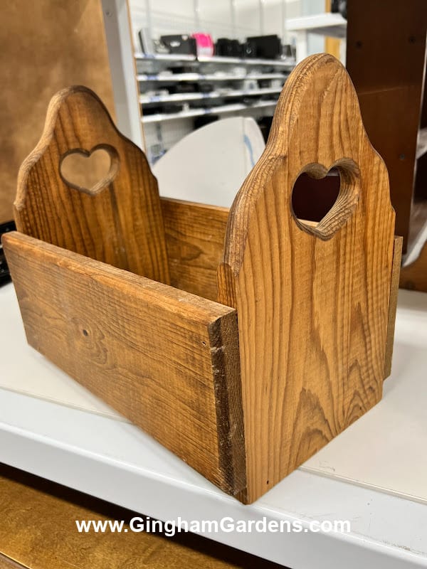 Wood box in a thrift store