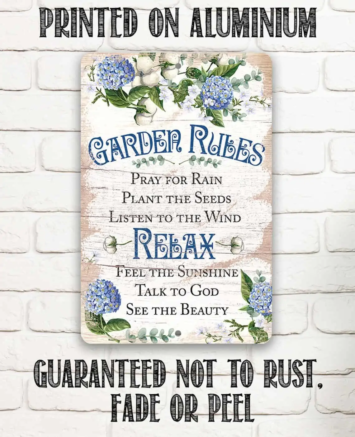 Garden Rules Garden Sign