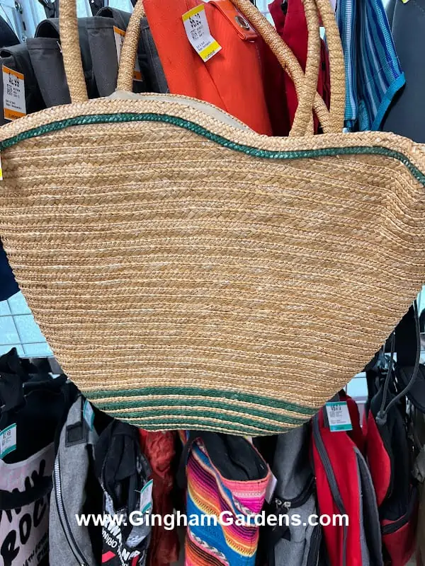 A large purse or bag in a thrift store.